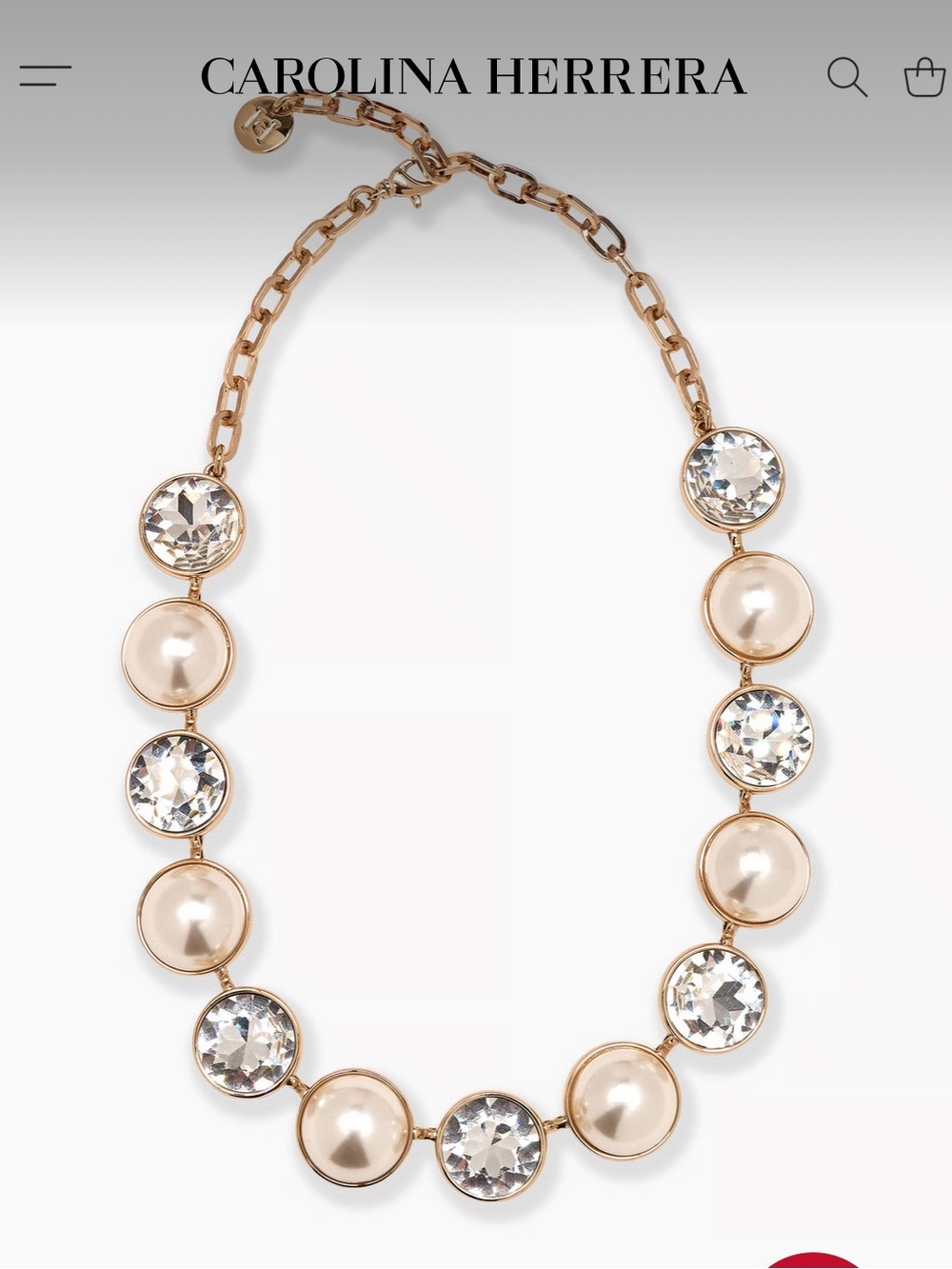 Carolina Herrera Crystal and faux pearl necklace